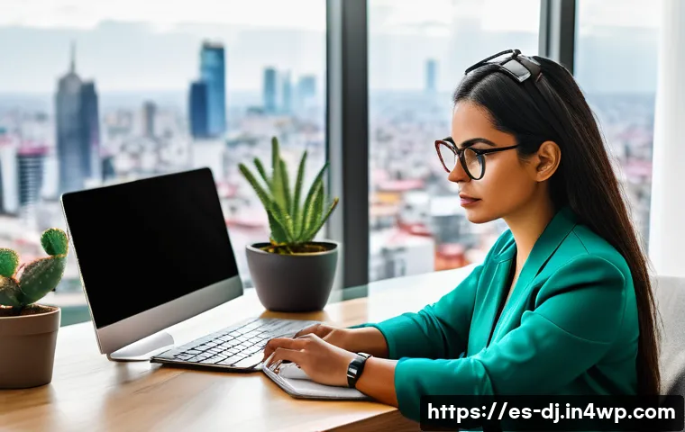 솔로프레너 네트워크에서의 최신 트렌드 탐색 - A focused young Hispanic solopreneur woman working at a modern home office desk in Mexico City, usin...