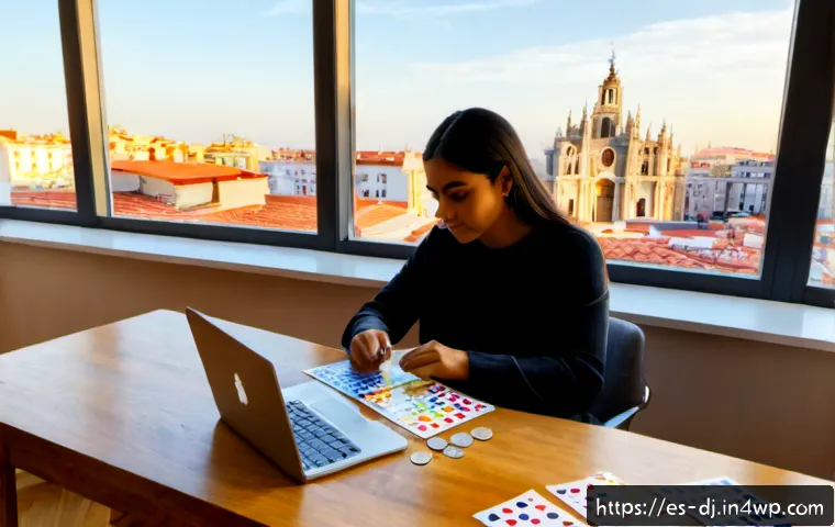 솔로프레너로서의 비즈니스 방향 설정 - Photorealistic solopreneur in a sunlit Madrid apartment workspace, a focused Hispanic woman seated a...
